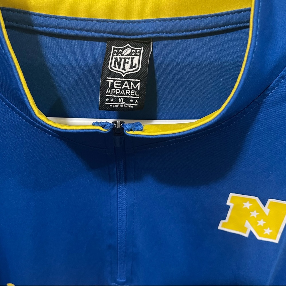 NFL Los Angeles Rams Blue and Yellow Zip Pullover - Picture 5 of 5
